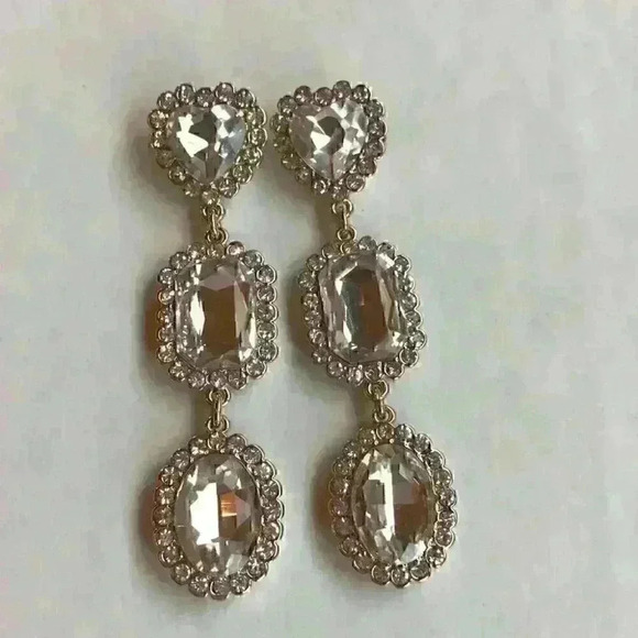 Rachel Roy new Gold Tone Triple Drop Earrings - Picture 7 of 8